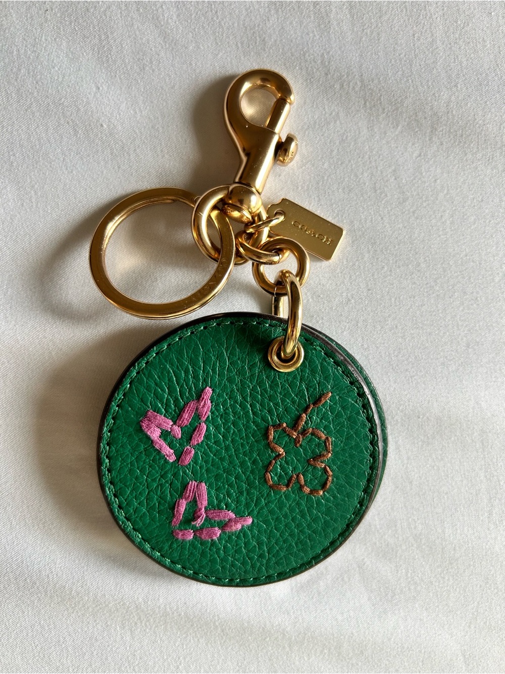 Coach Green Leather Charm